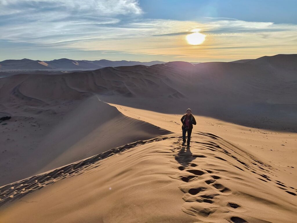 camminare sulle dune è abbastanza faticoso, un passo avanti e mezzo indietro (come nella vita!)