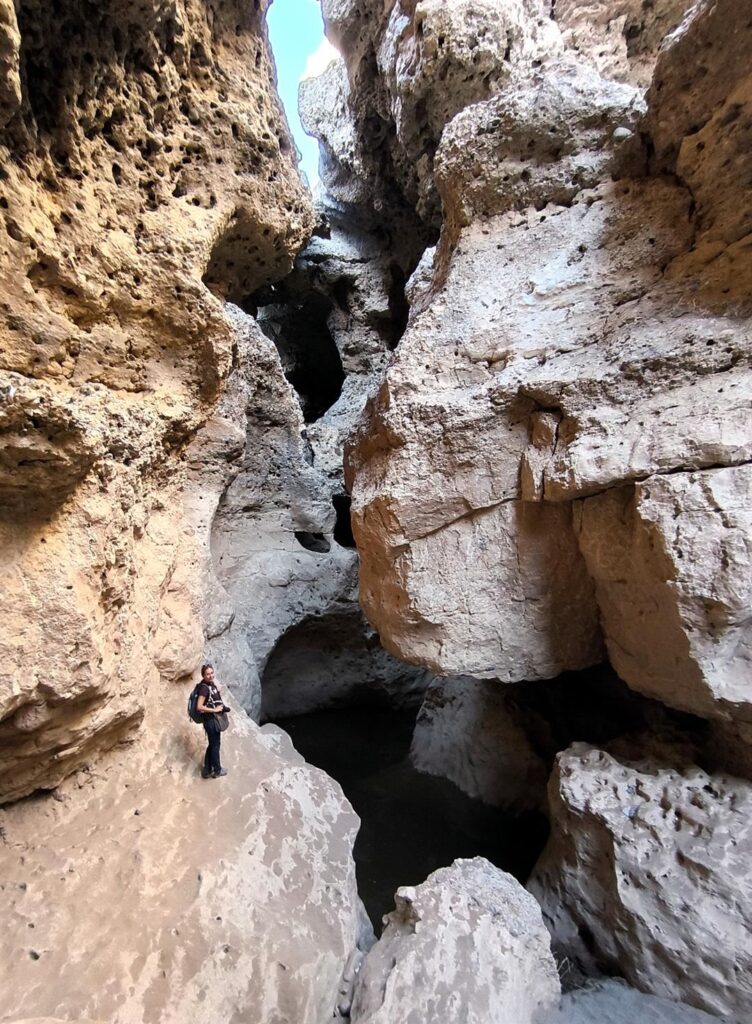 il punto più stretto del Canyon: e pensare che sopra è tutto assolutamente piatto