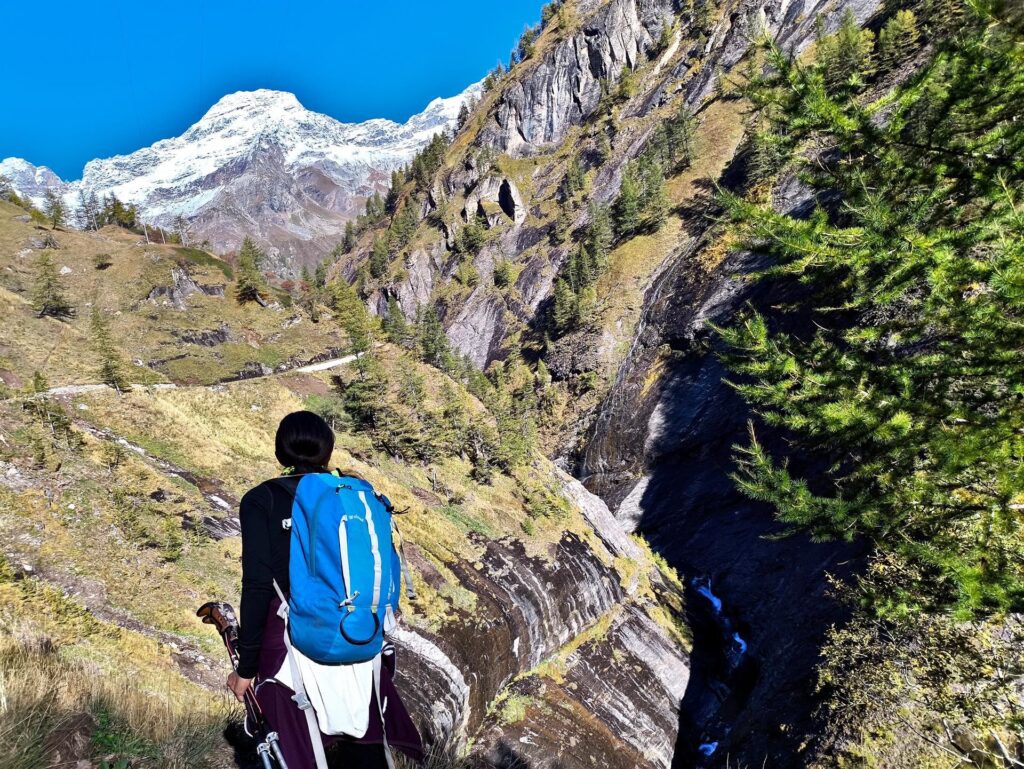 la gippabile si snoda a tornanti lungo la gola del torrente