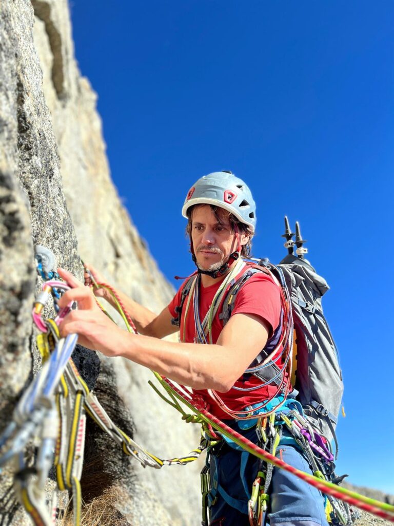 Gab pronto a slegarsi e a partire sul tiro chiave della via