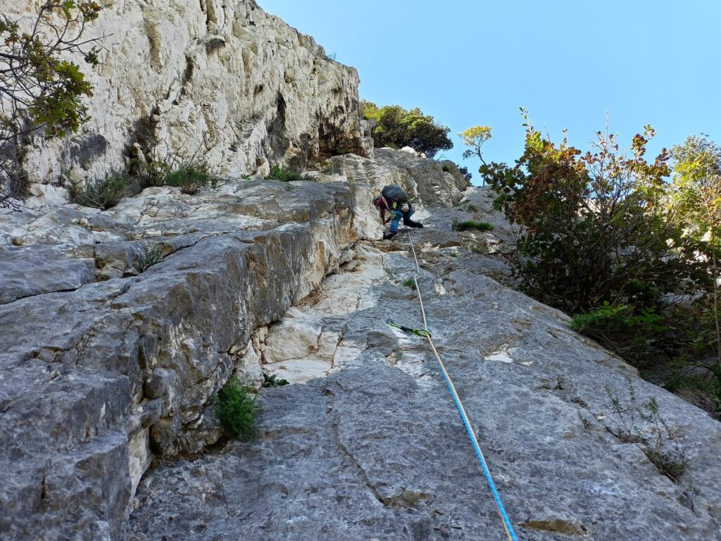 Gab sul passo chiave del secondo tiro prima di uscire in sosta