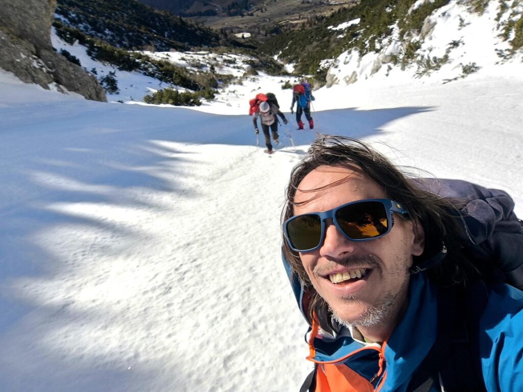 Selfone prima di attaccare il pezzettino più ripido del canale
