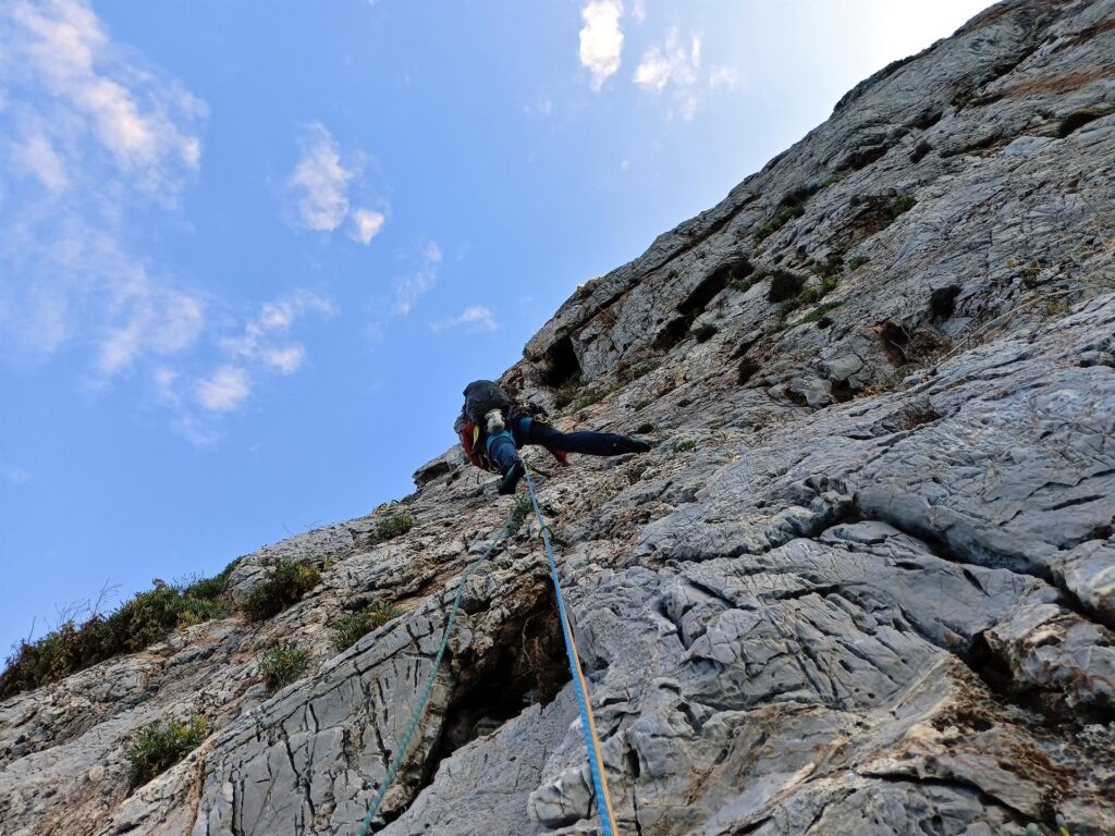 Gabri sulla prima parte del secondo tiro, facile e ben protetta