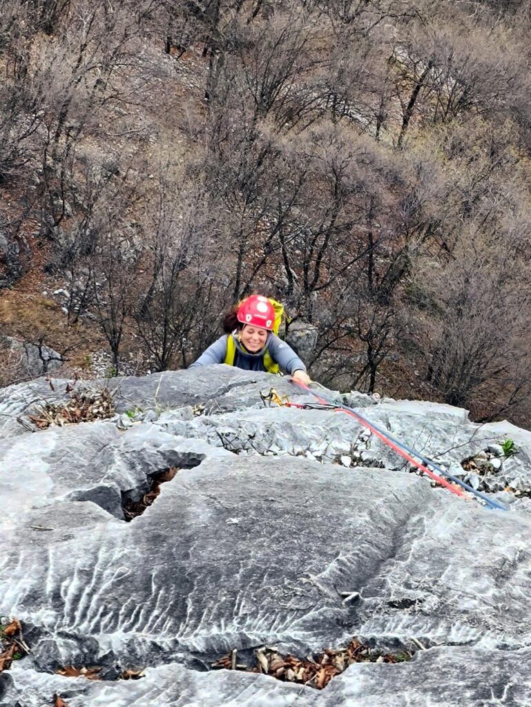 Laura in lotta con l&#039;ultimo passettino difficile del terzo tiro