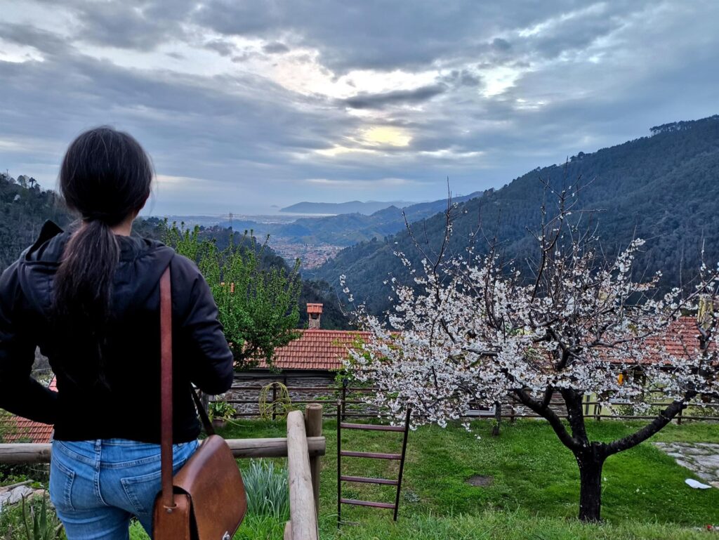 ci godiamo un tramonto in quota, ma vista mare