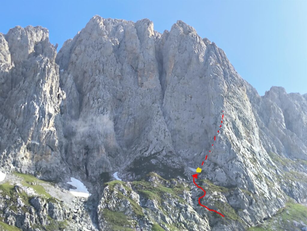 Il punto di attacco dello spigolo Longo