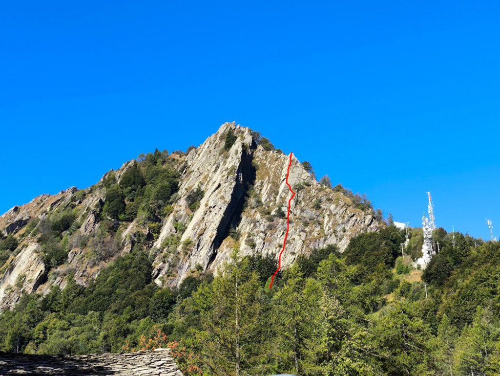 Il settore sinistro delle placche di Oriana con il tracciato indicativo della via Robynid