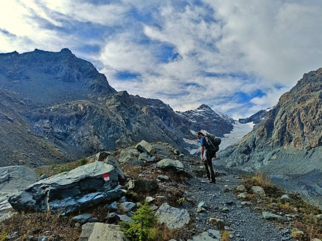 la lingua glaciale magra magra del Ghiacciaio Ventina