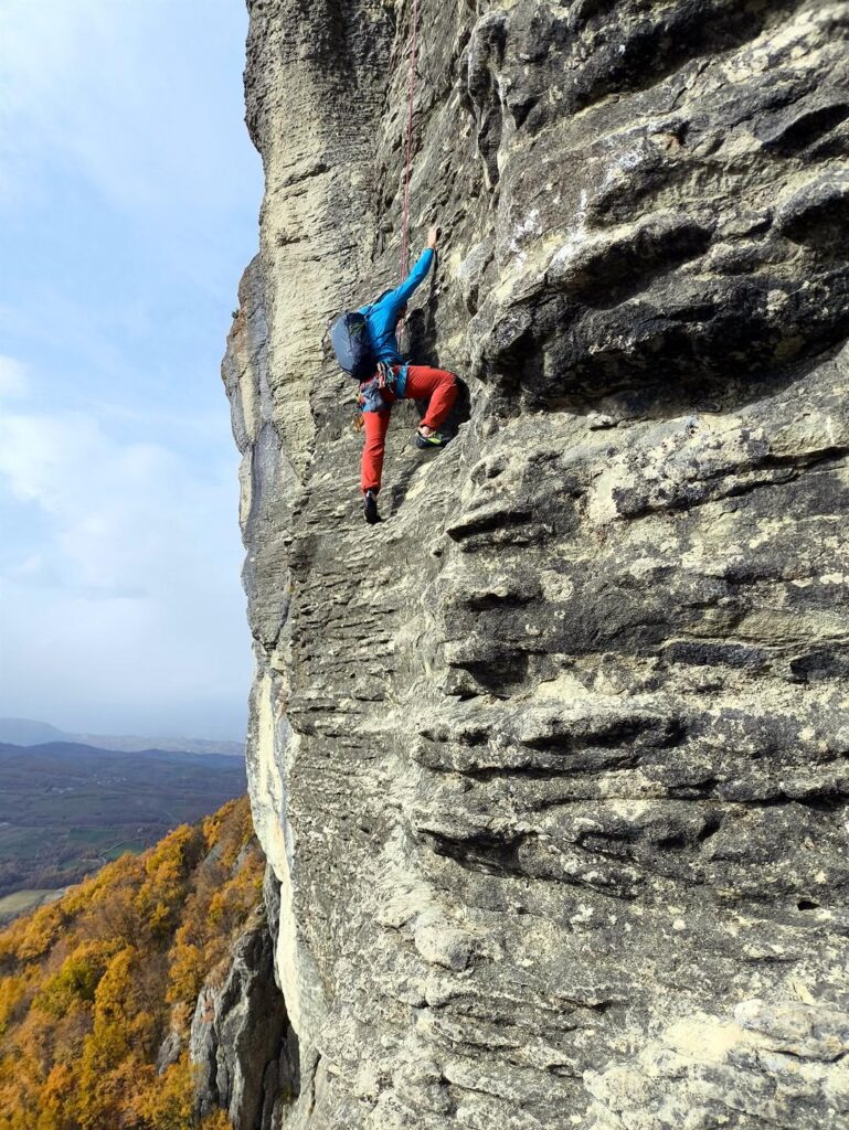 Beach poco prima del passo chiave del terzo tiro
