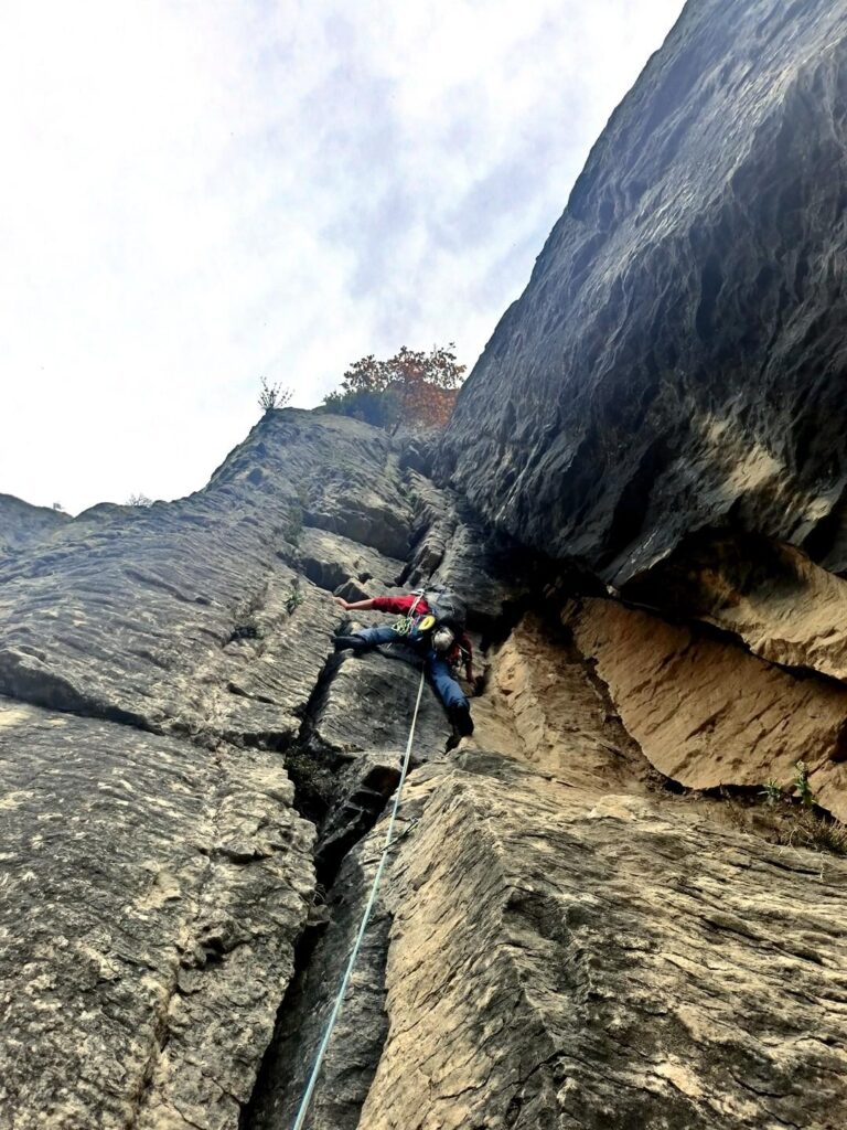 Gab sul primo tiro riprende confidenza con questa roccia particolare
