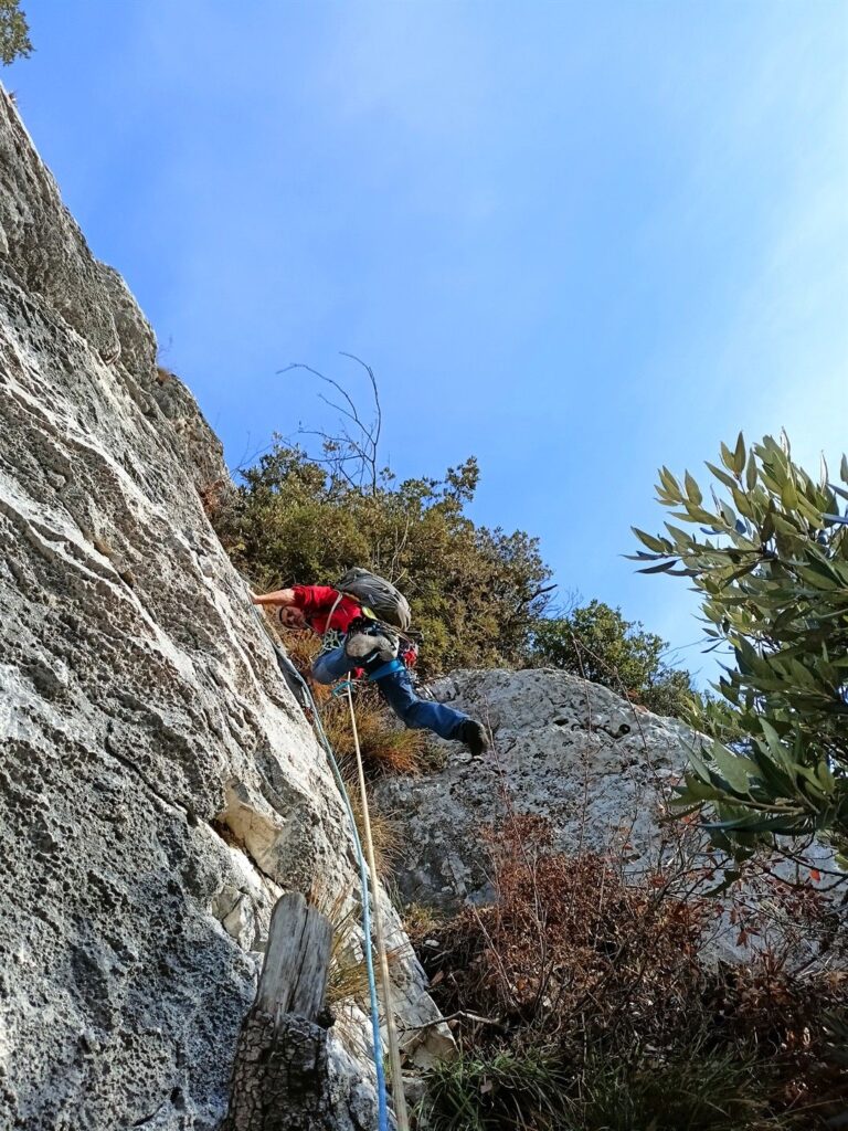 il quinto tiro nella versione "alternativa" di partenza che evita i primi passi in fessura