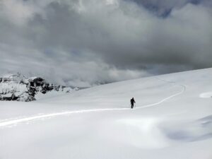 il bianco deserto verso la cima del Teggiolo