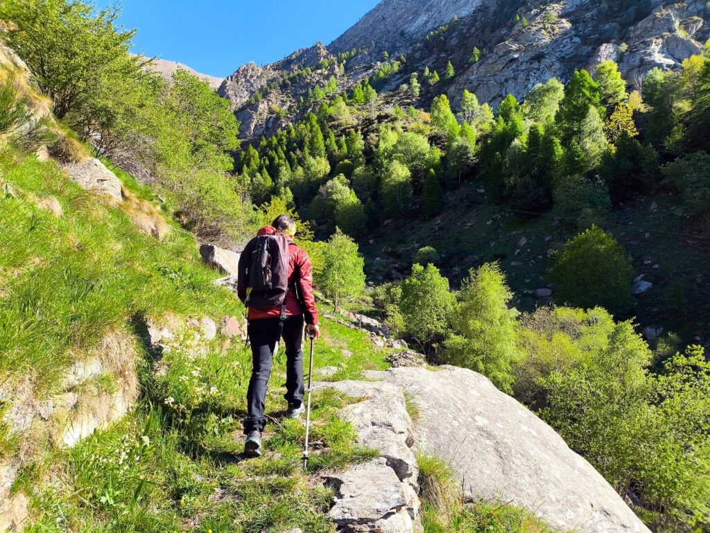 imbocchiamo la valle del Torrente Nantey, camminando su comoda mulattiera