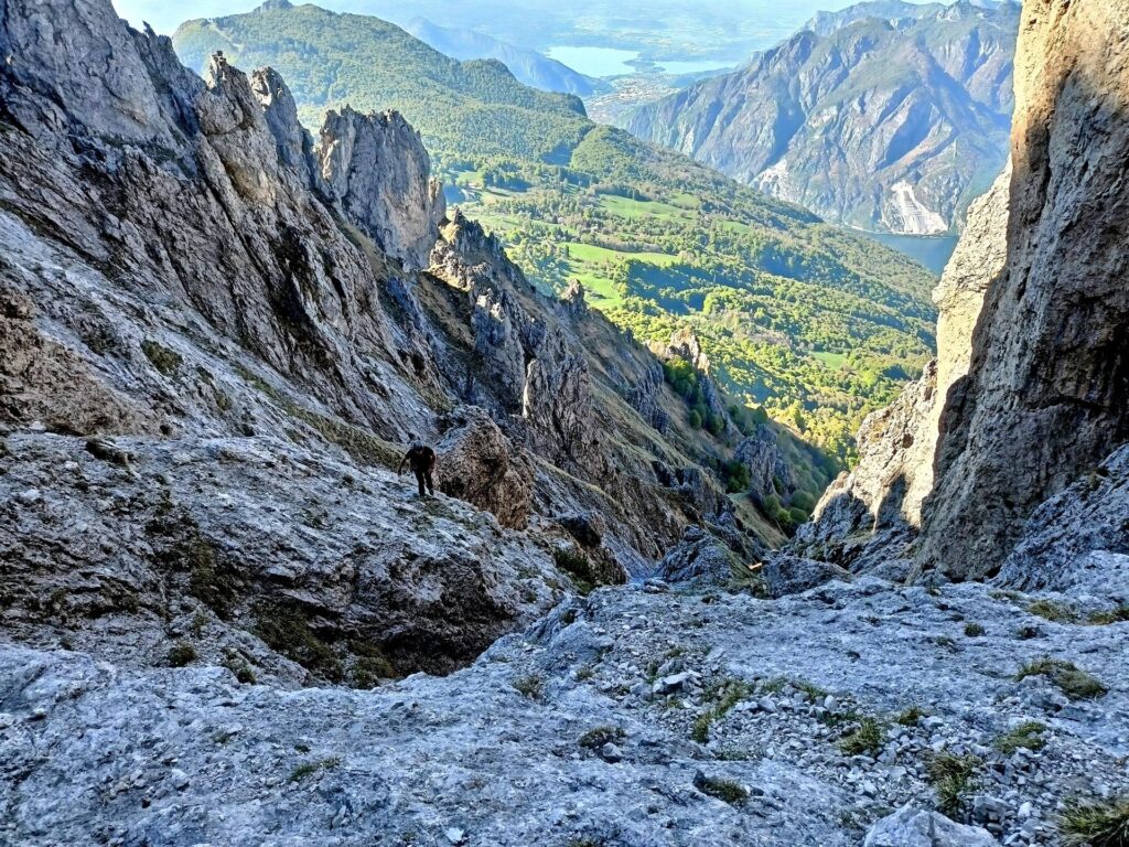 L'ultima parte di avvicinamento prima di raggiungere la parete