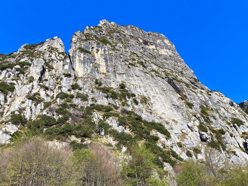 l'imponente parete del Baffelan: fa la sua impressione!