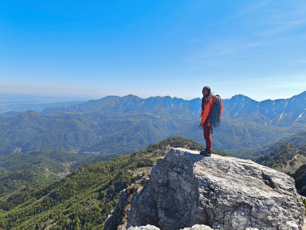 uno sguardo al panorama prima di scendere