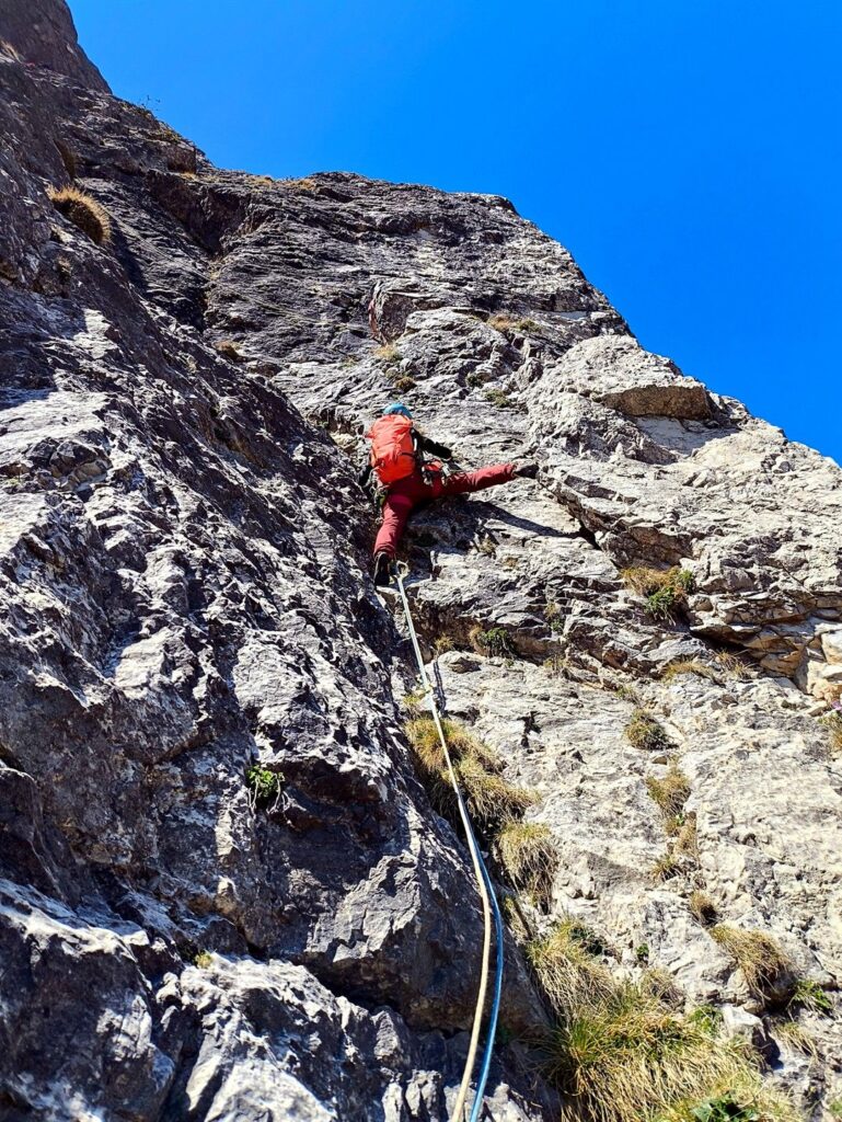 Erica sul quarto tiro che ritrova il coraggio solo perch&egrave; capisce che la fessura &egrave; molto ben proteggibile!