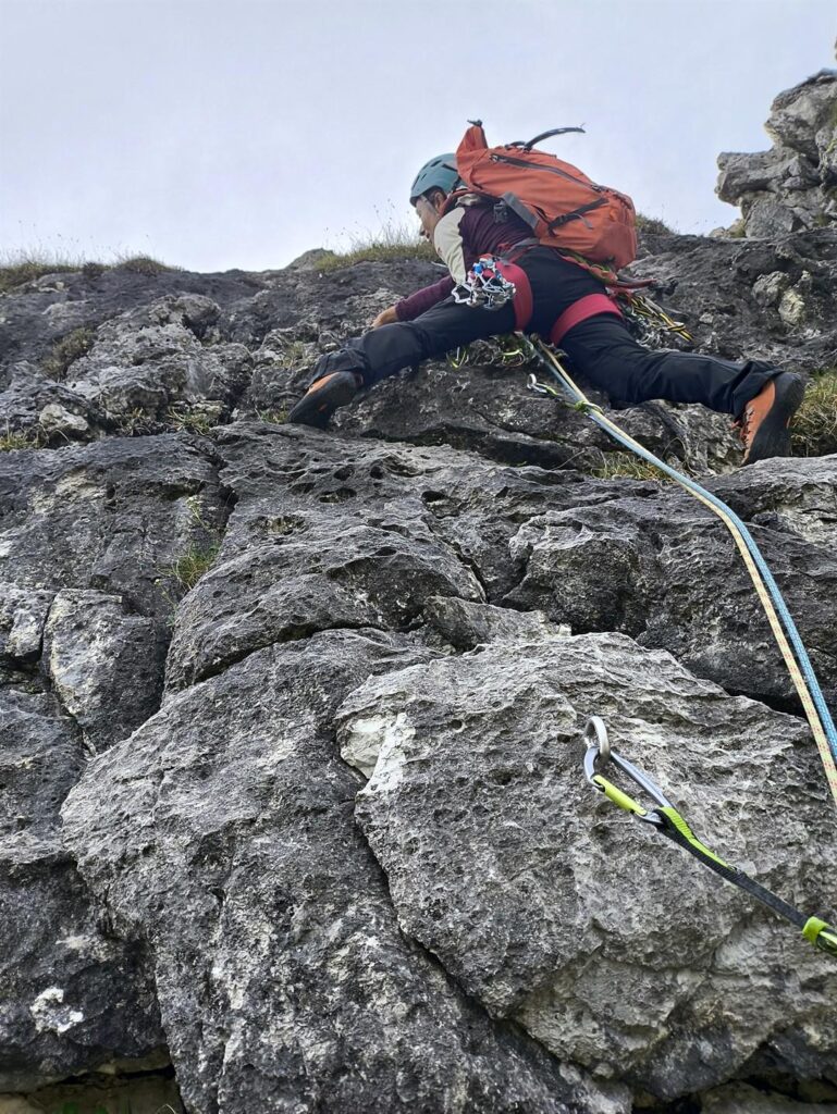 Erica sul muretto iniziale del secondo tiro