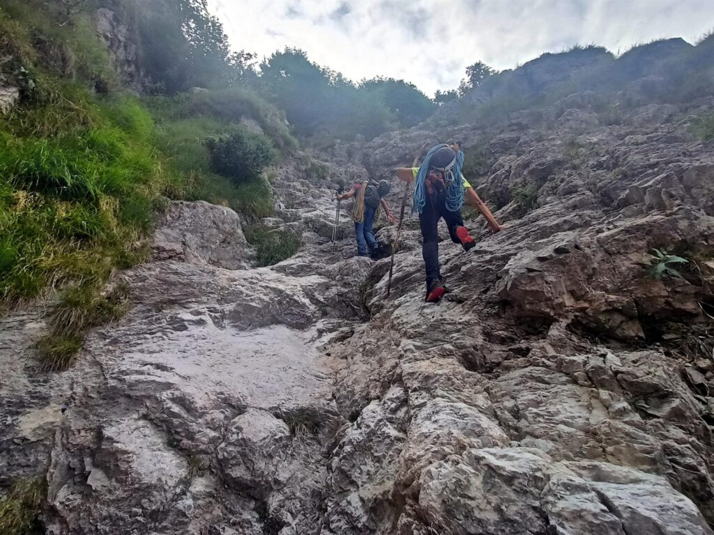 la parte migliore dell'avvicinamento lungo il Canale del Diavolo