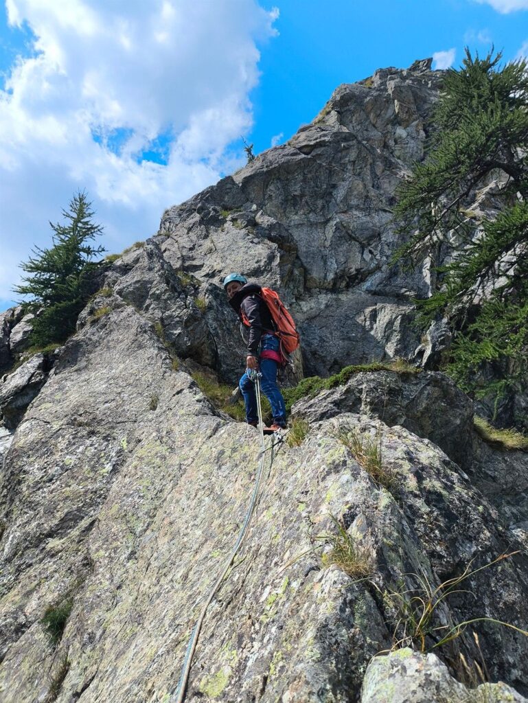 sulla crestina aerea ma praticamente camminabile del terzo tiro