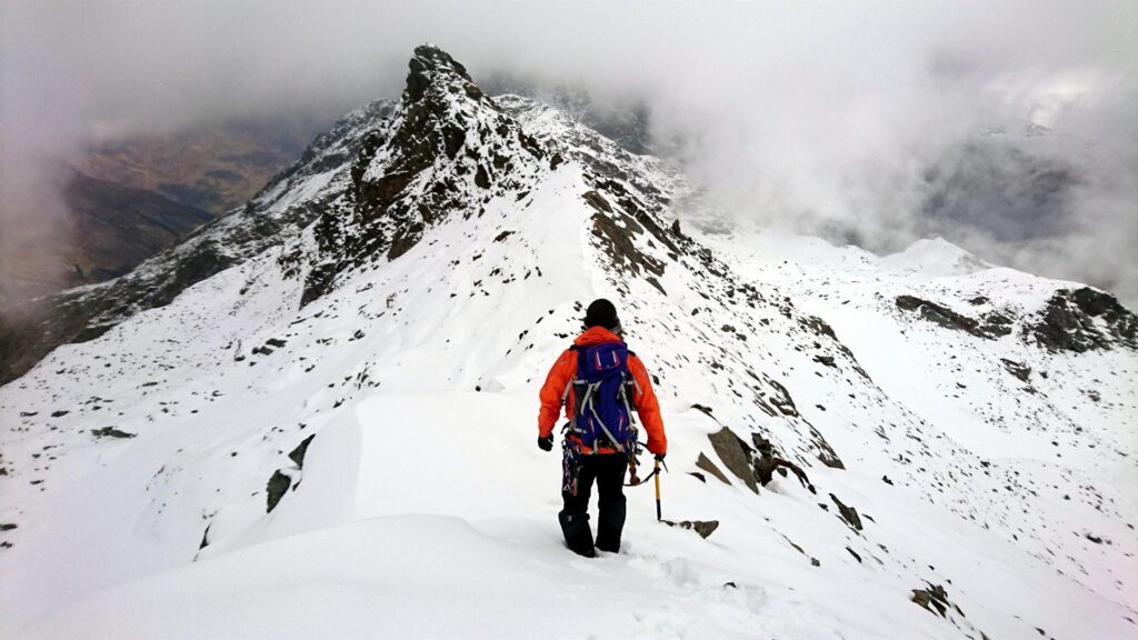 Il Niggah al ritorno in approccio alla bella cresta tra la cima di val Loga meridionale e centrale Il Niggah al ritorno in approccio alla bella cresta tra la cima di val Loga meridionale e centrale