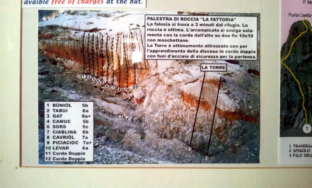 Finiti i tiri della falesia principale, ci resta anche il tempo di scalare questi brevi monotiri in strapiombo che vanno fatti con corda dall'alto in quanto non chiodati...ma solo con le catene di discesa.