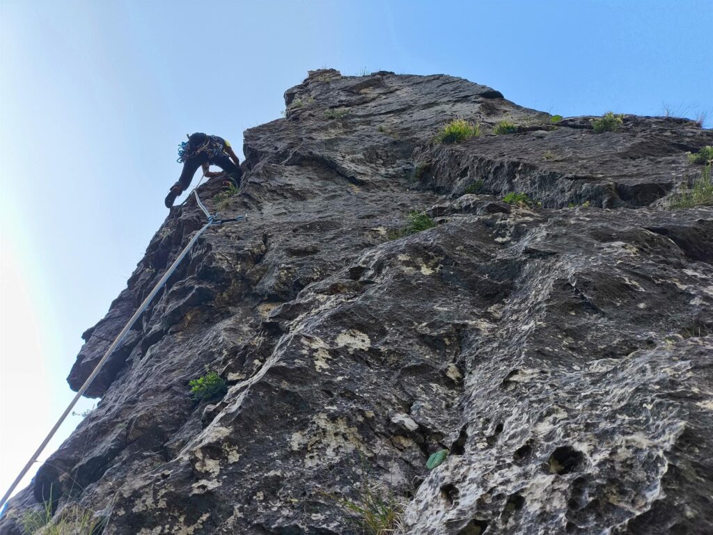 Paolino sul secondo tiro della Via Comune