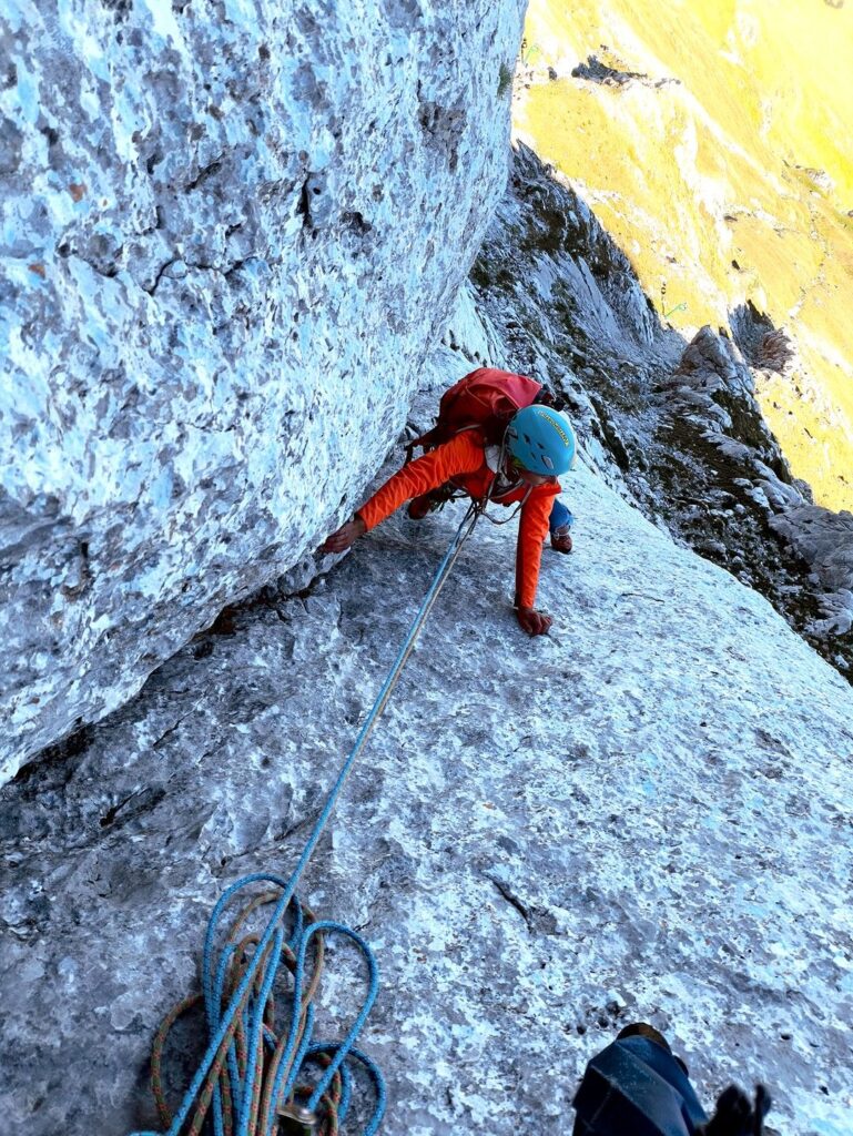 in arrivo alla sosta del secondo tiro