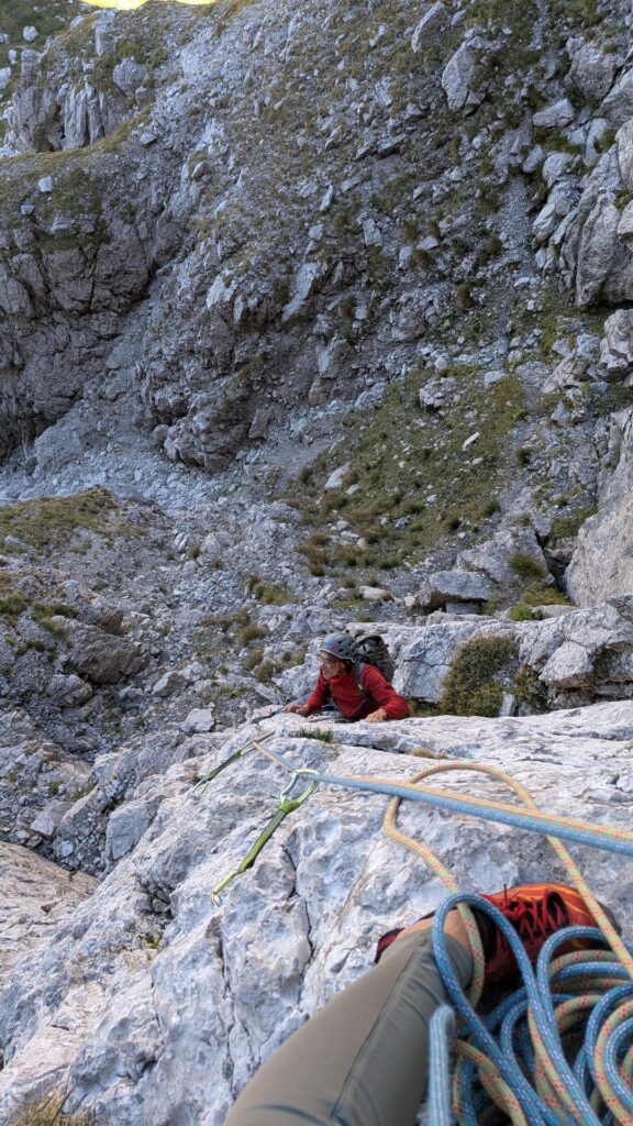 Gab nel punto del primo tiro dove bisogna capire come uscire sullo spigolo
