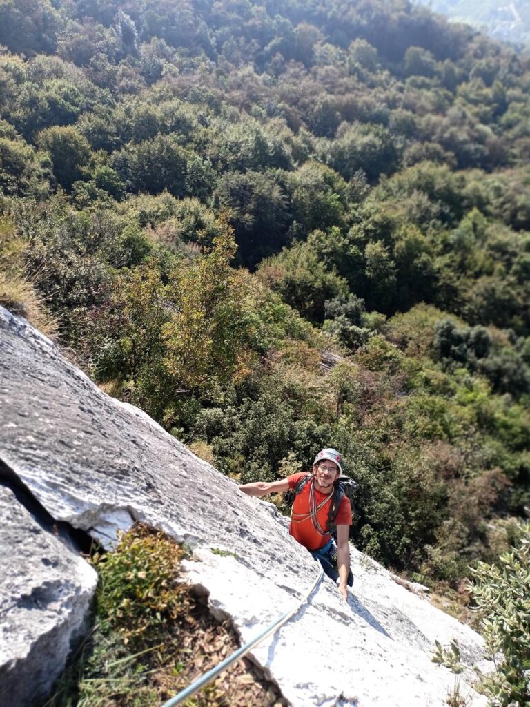 Gabri poco prima del passetto delicato sul secondo tiro